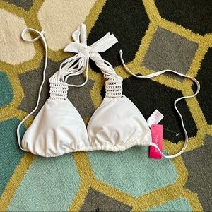 White Bikini Macrame Top